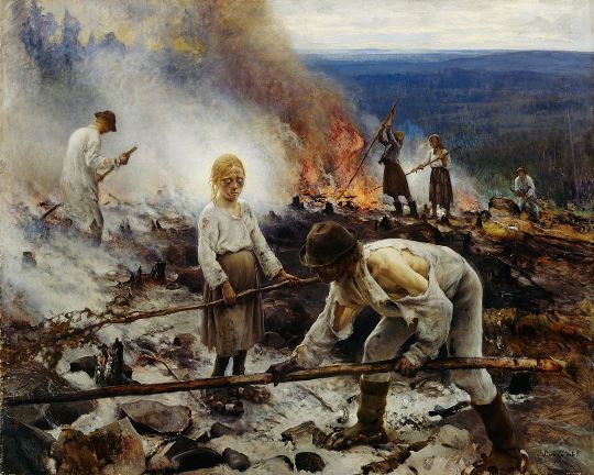 Ээро Ярнефельт. "Пожог". 1893 год. Фото:Википедия