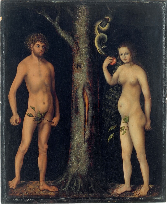 Лукас Кранах Старший. "Адам и Ева". 1530 год. Из художественной коллекции замка Veste Koburg 