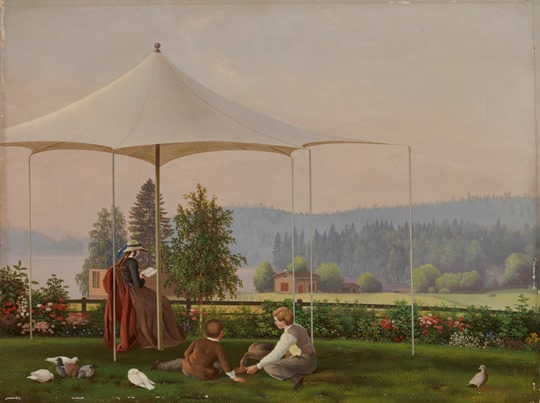 Фердинанд фон Вригт: In the garden of Haminanlahti (ca. 1853-1854). Finnish National Gallery/Ateneum Art Museum. Photo: Finnish National Gallery/Hannu Aaltonen